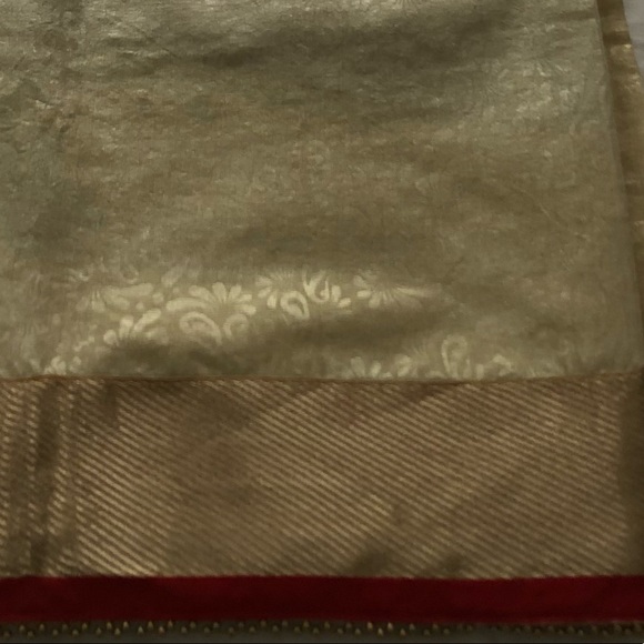 Saree gold tissue organza embroidery NWOT new unused - Picture 8 of 15